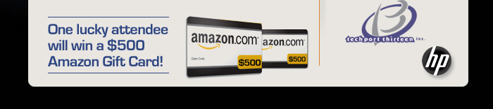 Amazon Gift Card | HP and techport thirteen logos
